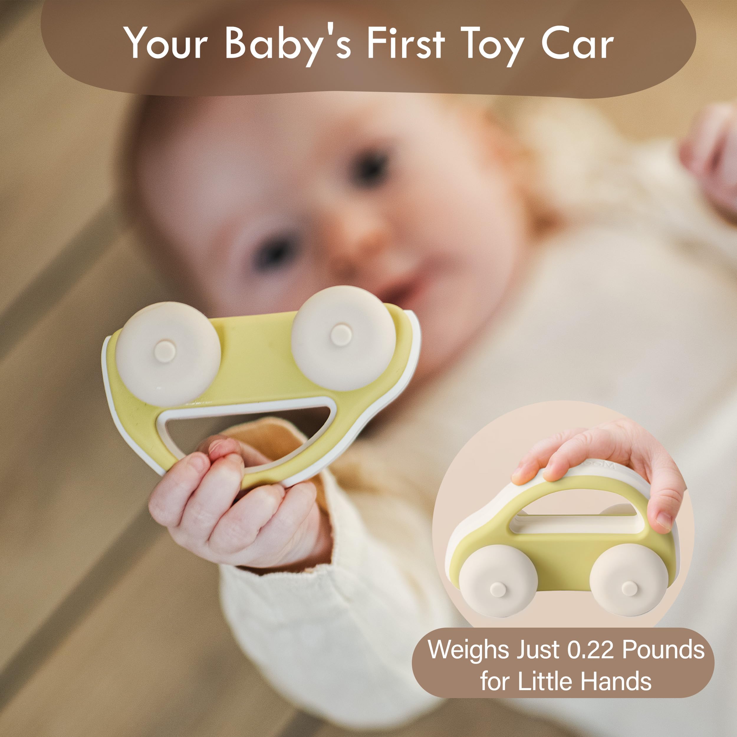 Moonkie soft silicone cars offering durable, long-lasting play.