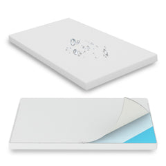 Moonlightfamily mattress topper cover close-up showing soft, waterproof layer protecting foam.