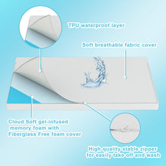 Moonlightfamily gel-infused memory foam detail highlighting cooling comfort and support.