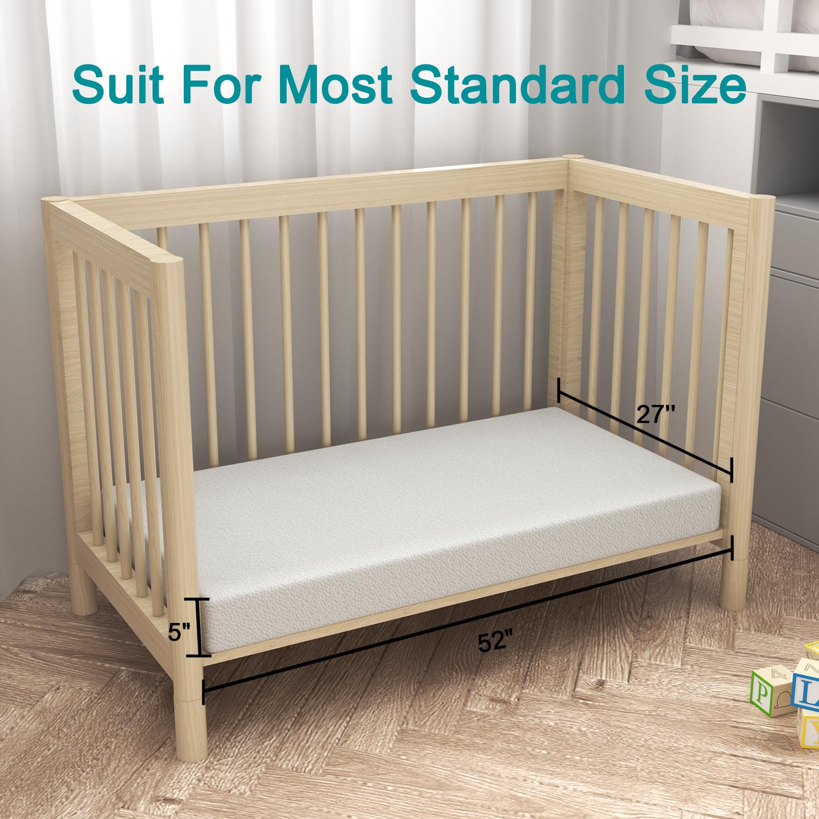 Moonlightfamily toddler mattress 5-inch high-density foam supports comfortable nap time