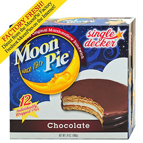 MoonPie Original 12ct box offers a classic chocolate coated marshmallow snack for sharing.
