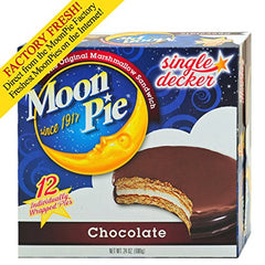 MoonPie Original 12ct box offers a classic chocolate coated marshmallow snack for sharing.