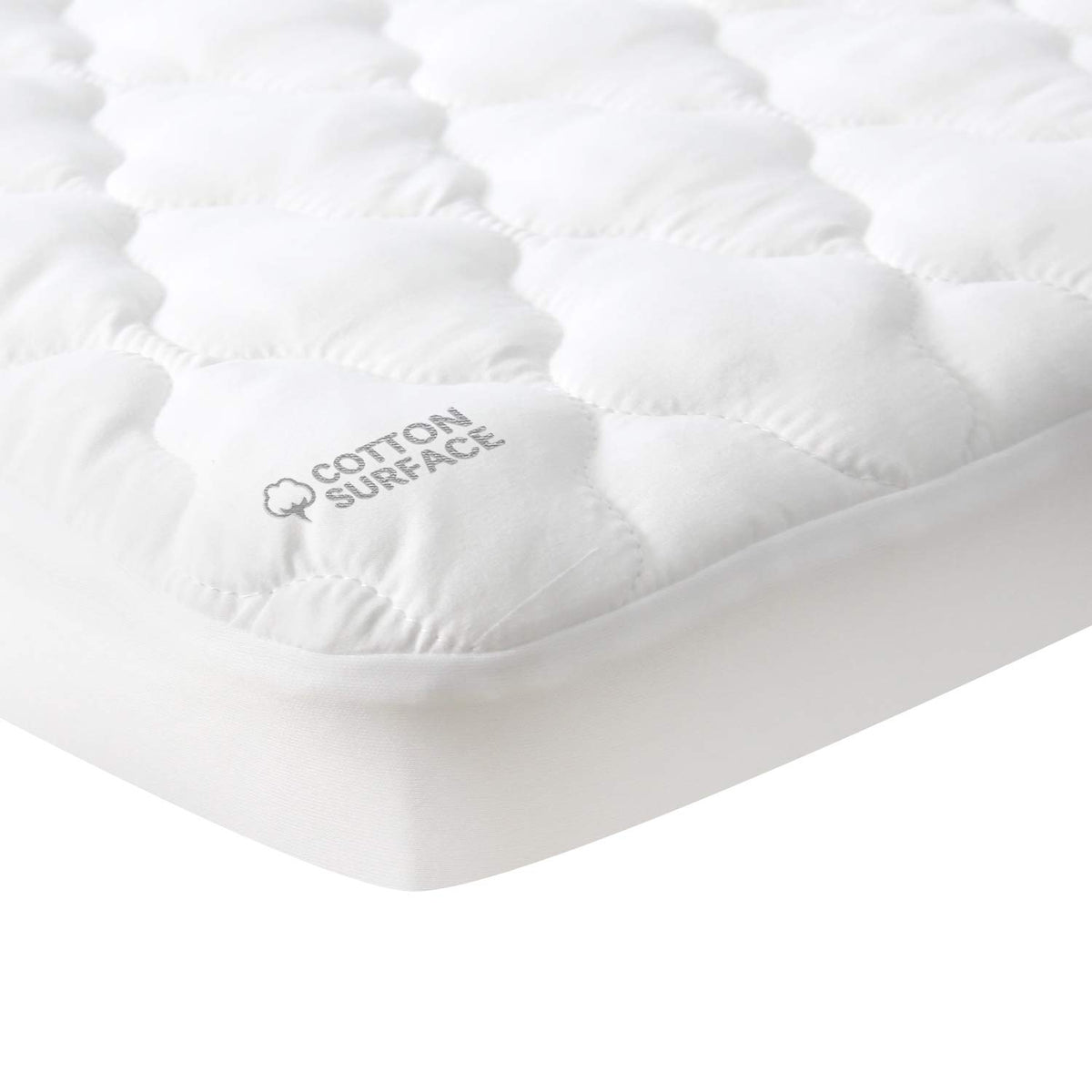 Moonsea pack and play mattress cover in cotton fabric for gentle baby skin.
