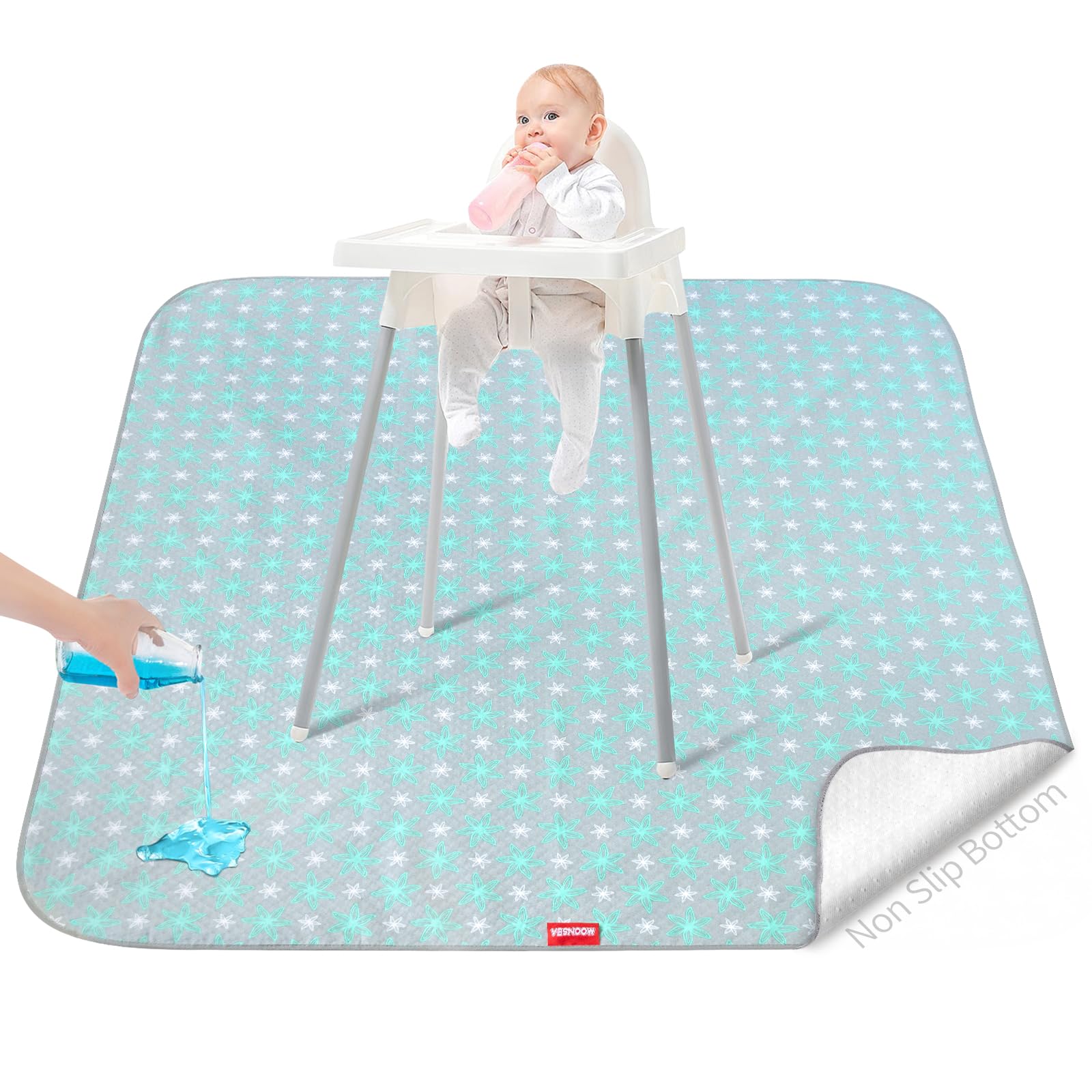 Moonsea Splat Mat under high chair with waterproof protection for spills