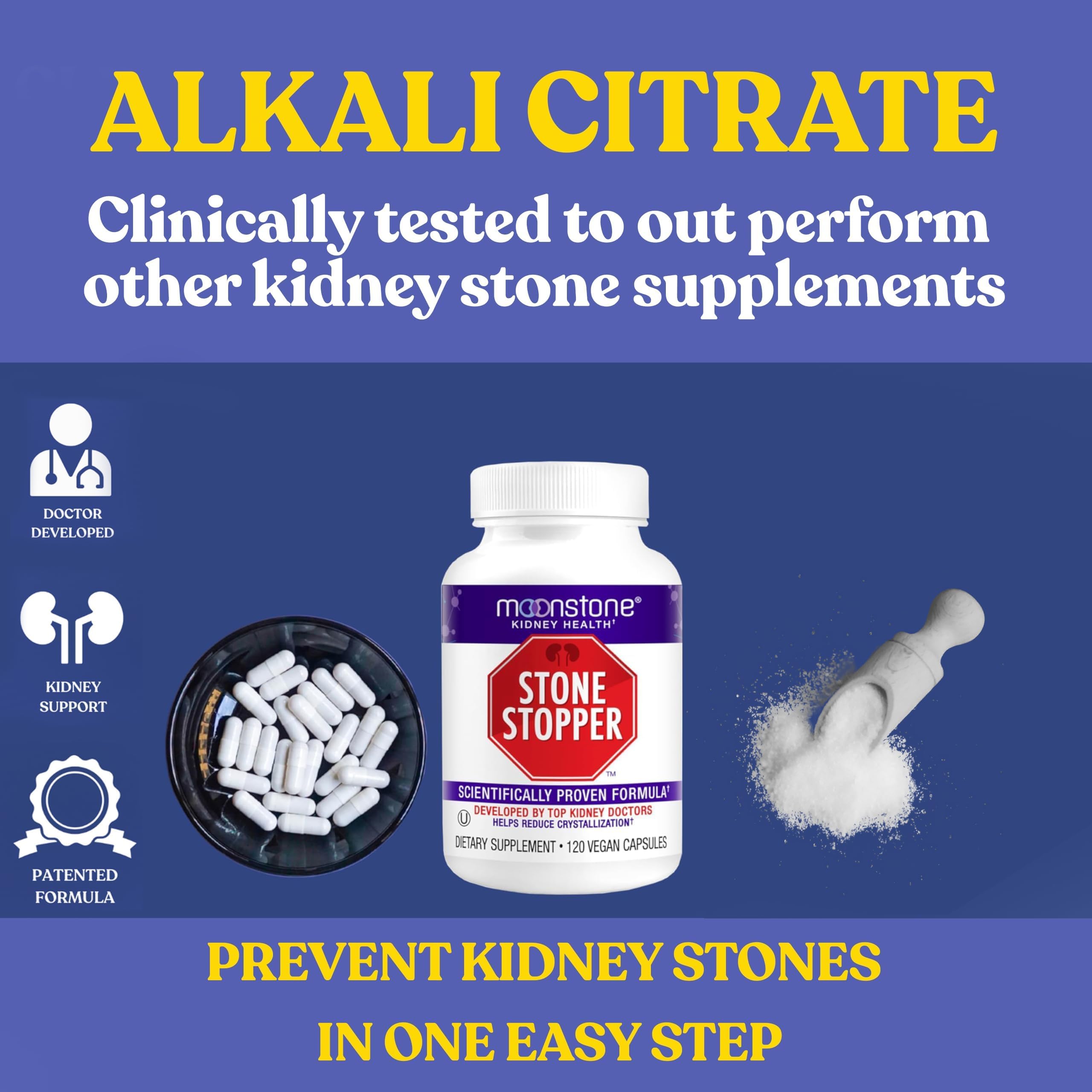 Moonstone Stone Stopper capsules close-up for kidney health support