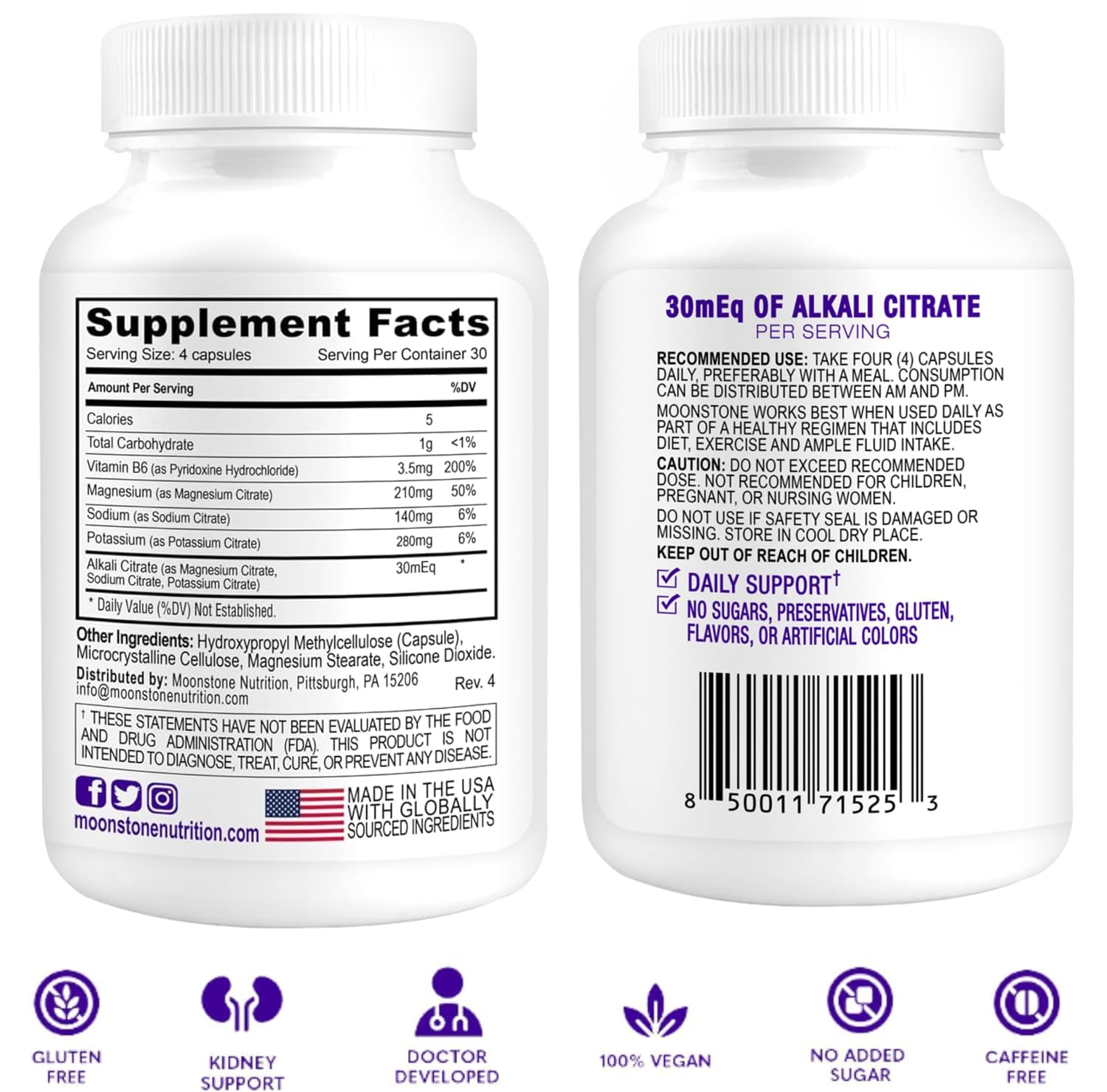 Moonstone Stone Stopper label detail highlighting formula