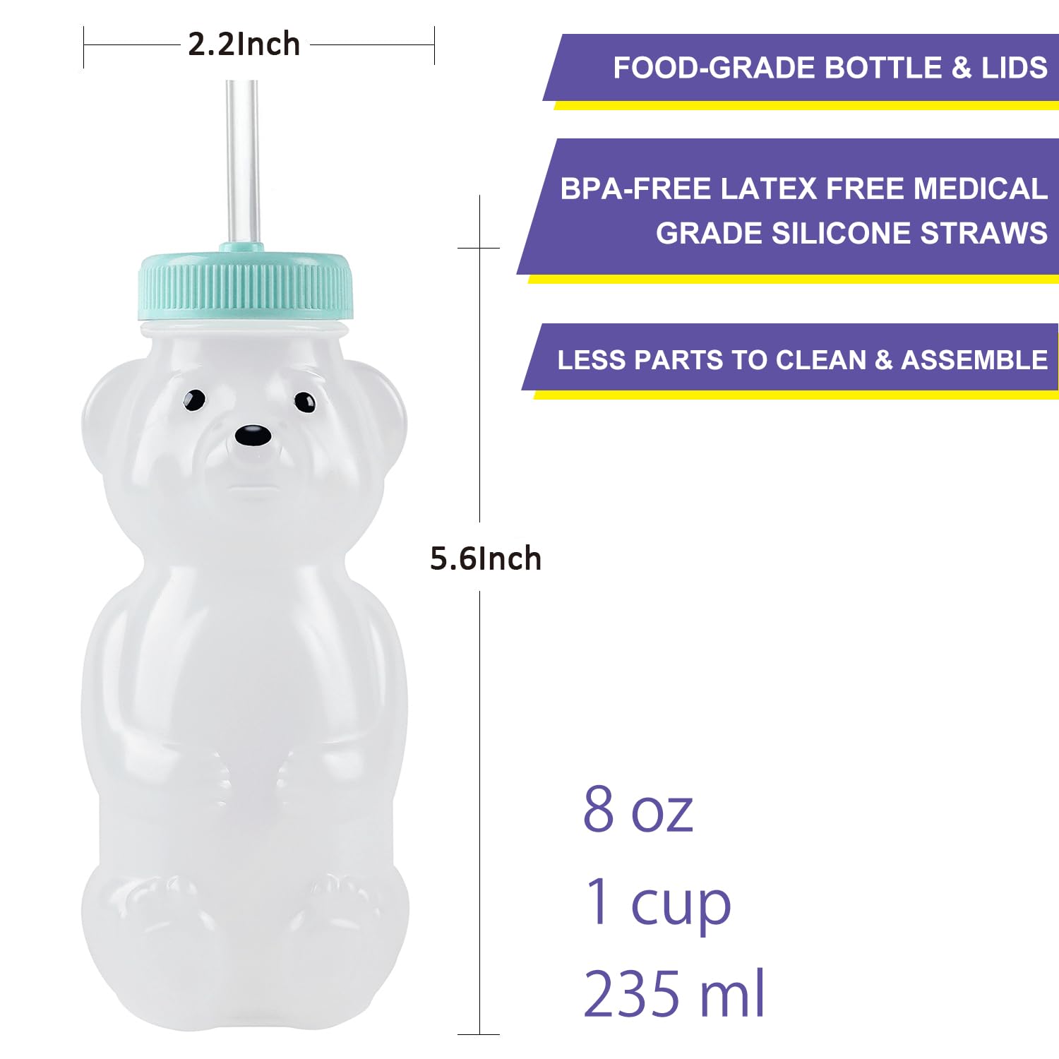 Mootikar Honey Bear Cup 8oz capacity supports small drink training