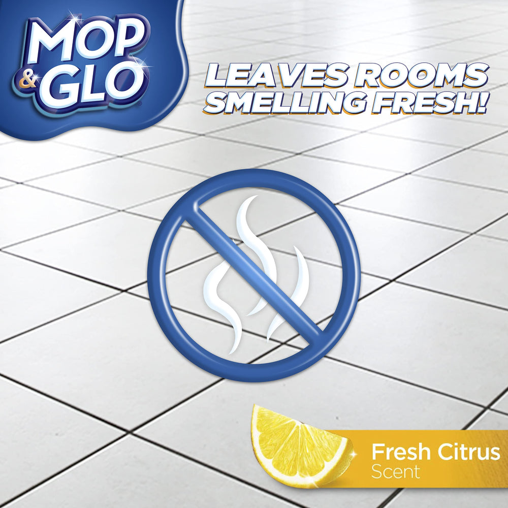 Mop & Glo after-shine on floor, showing lasting glow.