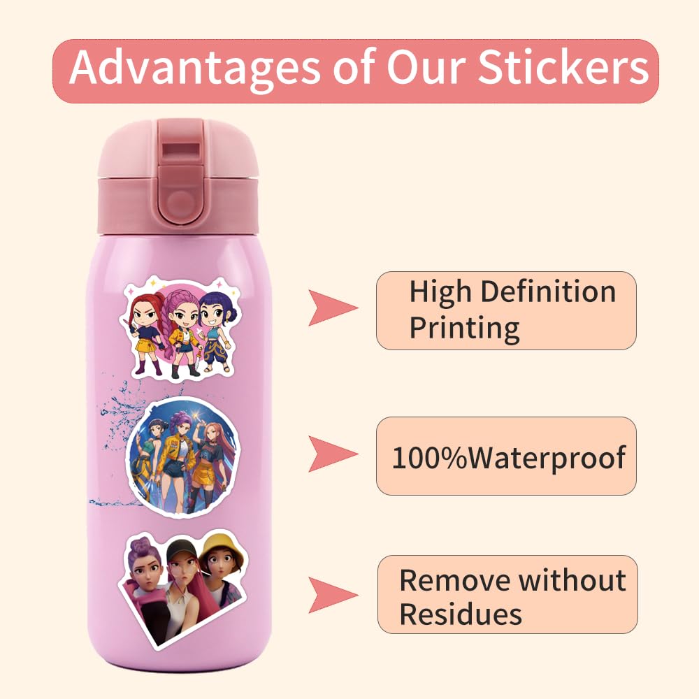 MOQIAN demon cartoon stickers on skateboard boost style with waterproof, fade-resistant inks.