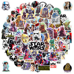 MOQIAN Star Wars stickers for laptop, durable vinyl for personalized devices.