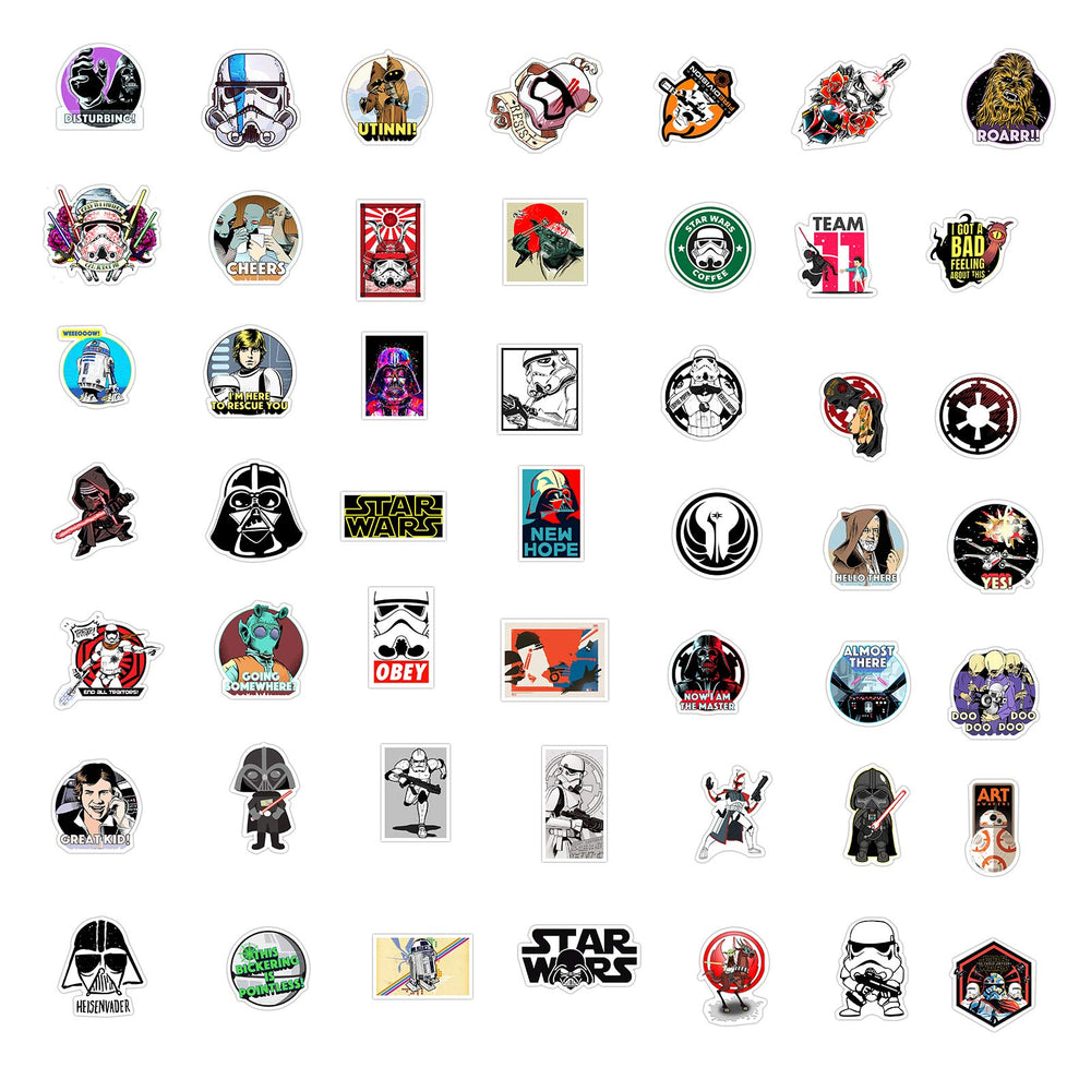 MOQIAN Star Wars stickers for phone, vibrant graphics on devices.