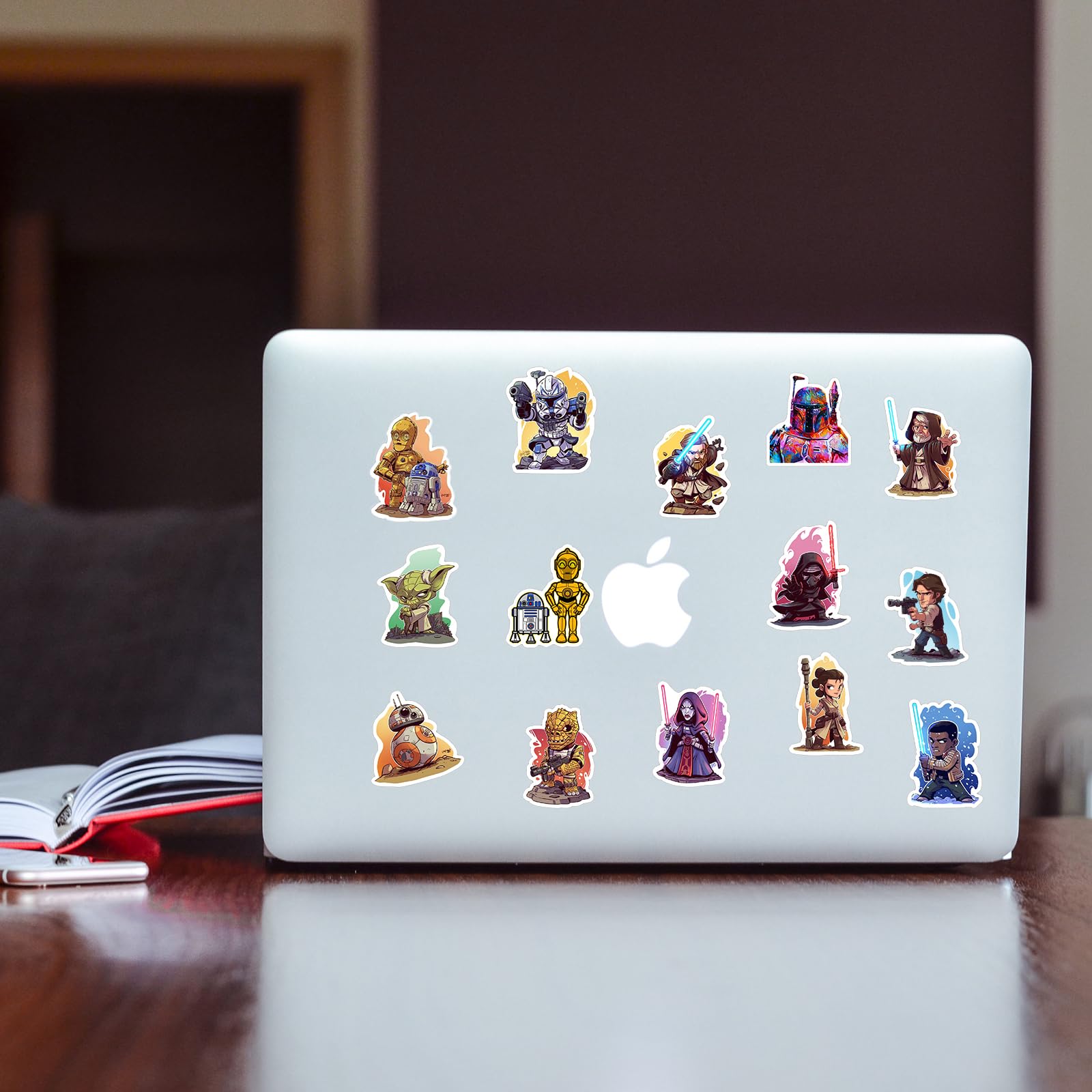 MOQIAN Star Wars stickers for water bottle, water-friendly vinyl that lasts.