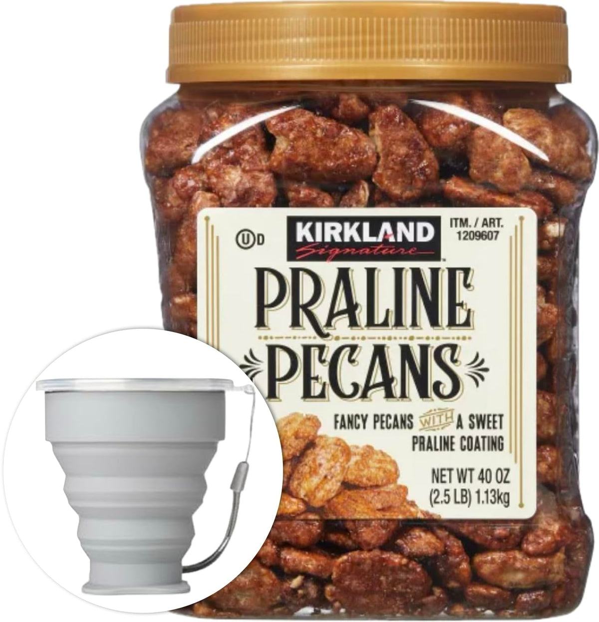The MORALZA praline pecans bundle weighs 2.5 lbs, ready to enjoy.