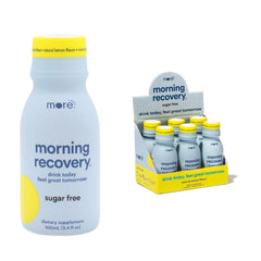 More Labs Morning Recovery electrolyte bottle highlighting rehydration focus after drinking