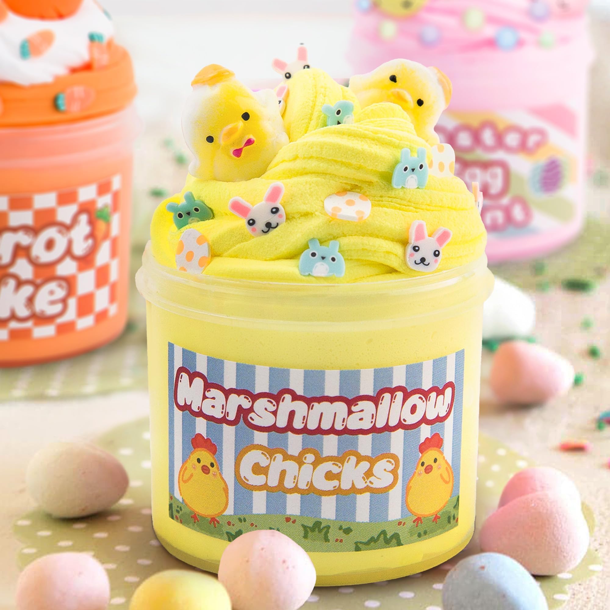 MOREDOTS carrot cake slime egg with mix-ins for a tasty surprise.