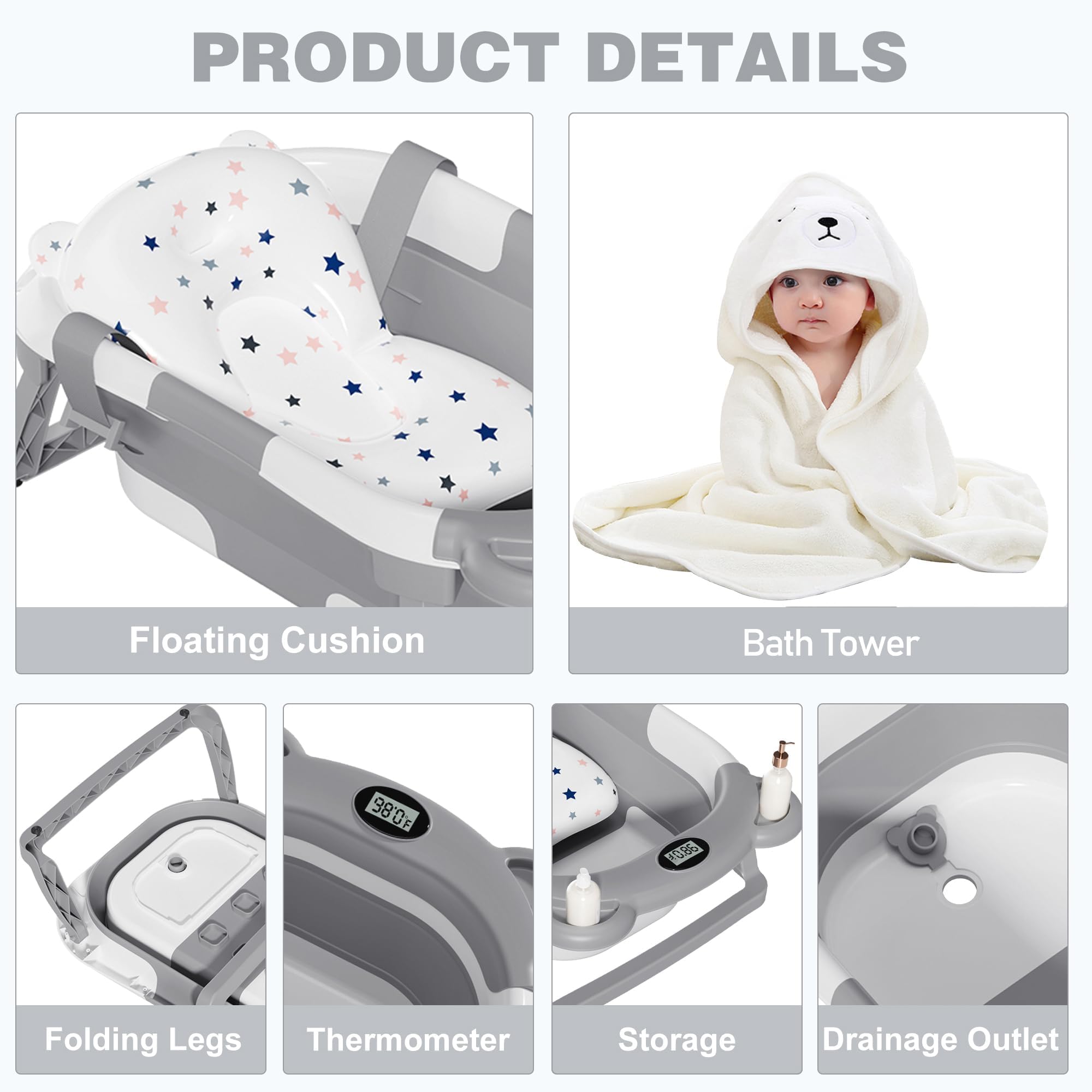 MoreFeel floating cushion baby attachment supports gentle immersion and comfort.