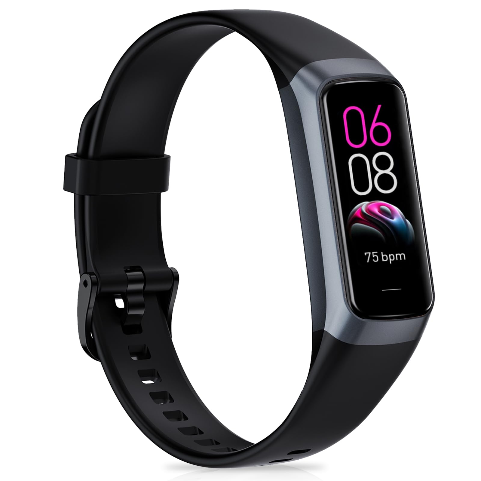 Moremore Fitness Tracker with AMOLED screen for clear daytime viewing.