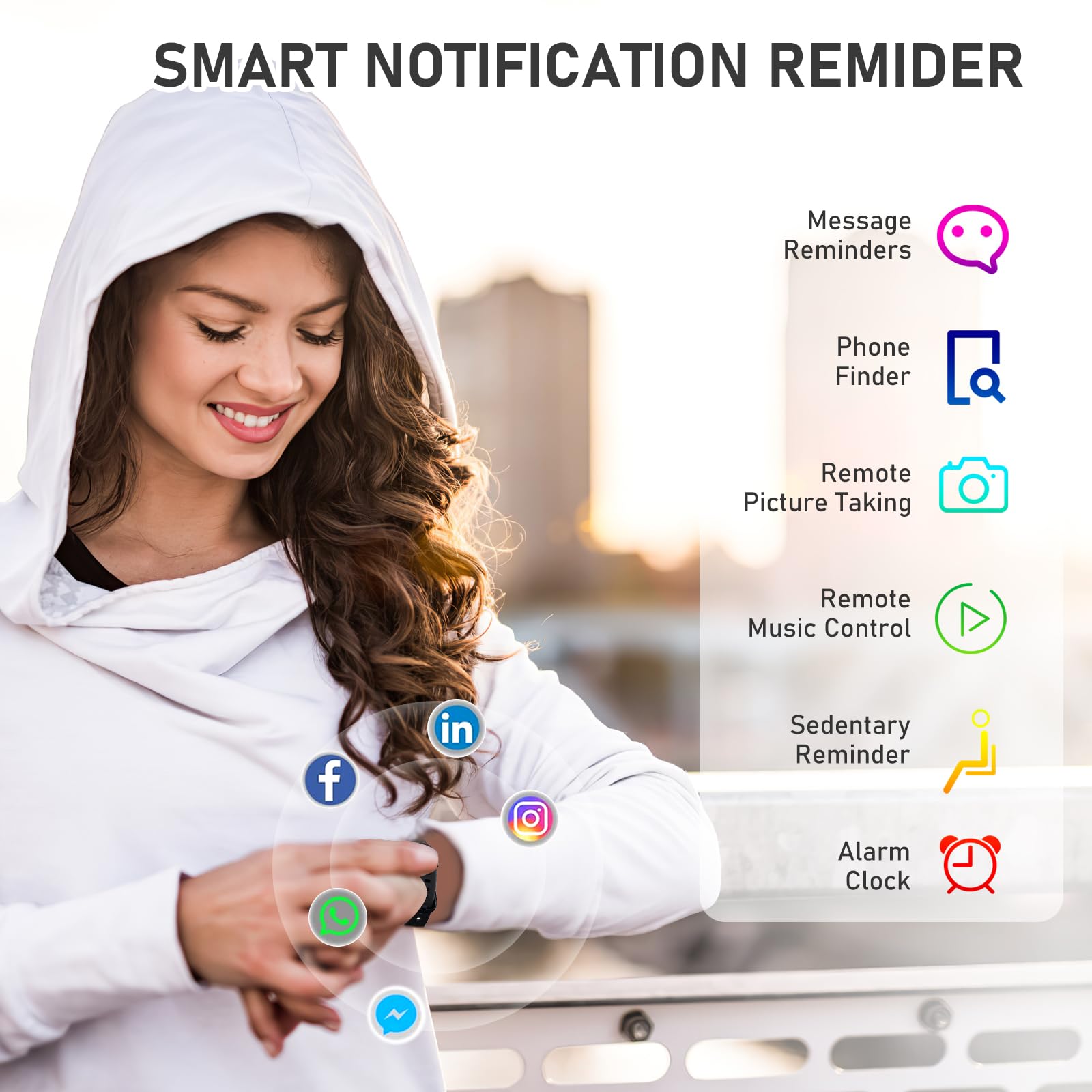 Moremore Fitness Tracker long battery life reduces charging interruptions.