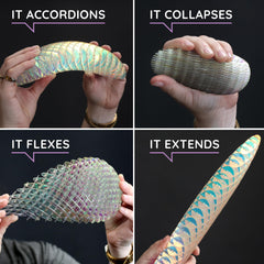 Morf Fidget Worm compact design fits pockets for travel-friendly use.