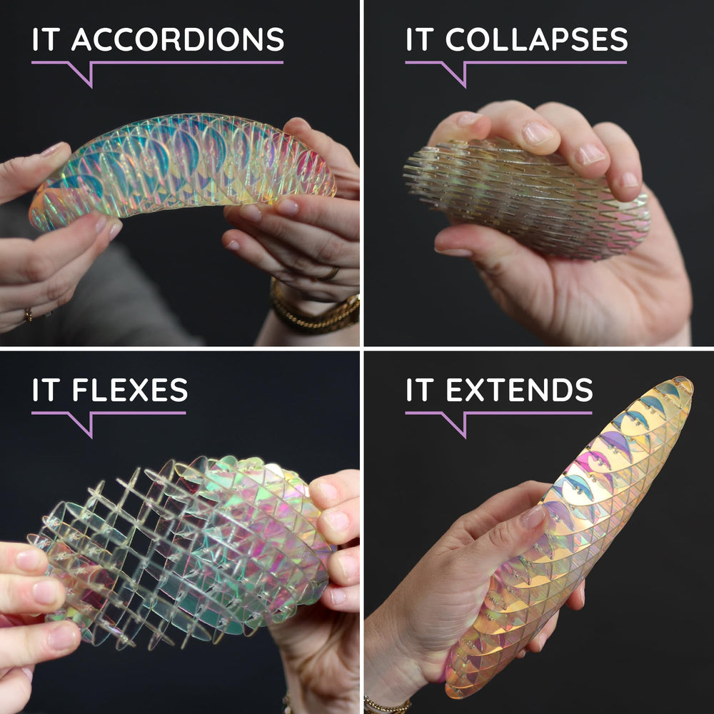 Morf Fidget Worm stretchy sensory slug for tactile play on demand.