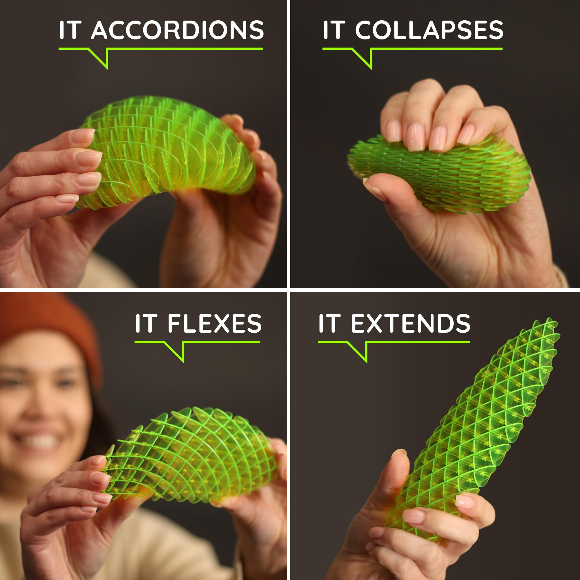 Morf Fidget Worm twisted for creative thinking and classroom concentration.