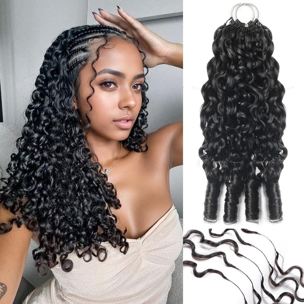 Morgenstar feather crochet hair 18-inch Burmese curly for natural-looking volume.
