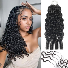 Morgenstar feather crochet hair 18-inch Burmese curly for natural-looking volume.
