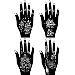 Moricher Henna tattoo kit hand stencil pairs enable precise designs.