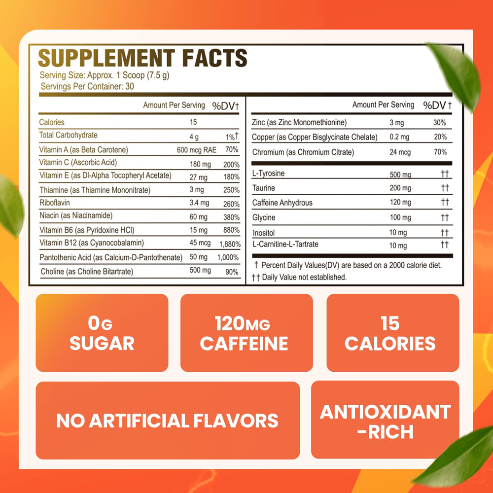 Morning Buzz Energy Powder tub back highlighting Fruit Punch flavor for daily energy