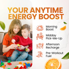 Morning Buzz Energy Powder side-label detailing vitamins and ingredients for daily use