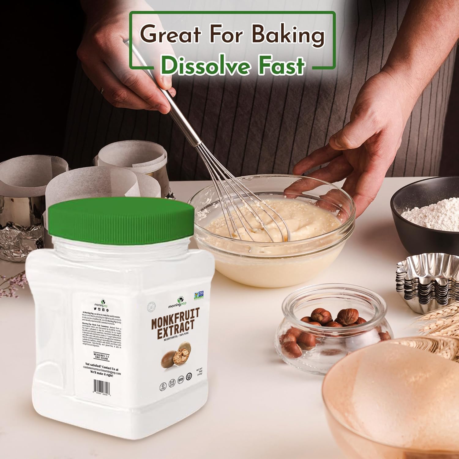 Morning Pep monk fruit powder packaging designed for freshness and ease.