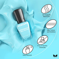 Morovan bottle close-up displays glossy finish and smooth brush.