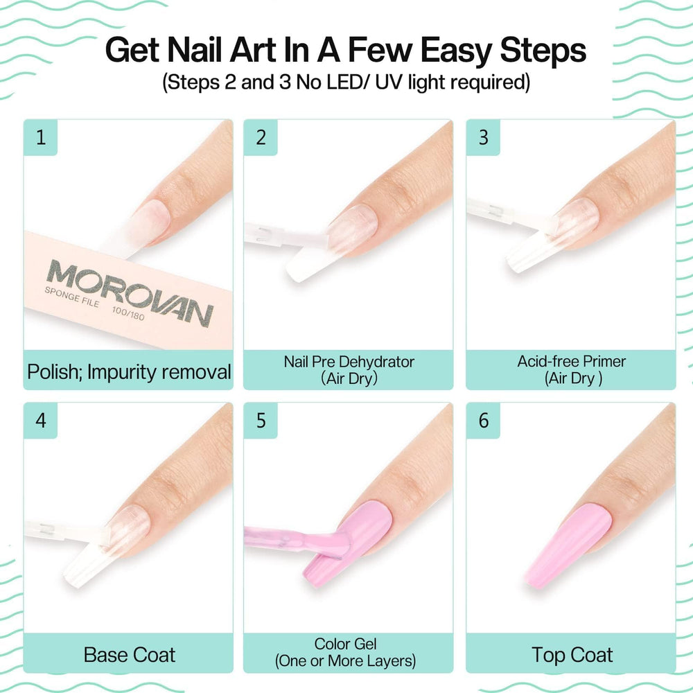 Morovan Acid Free Dehydrator manicure session ready indicates salon ready prep.