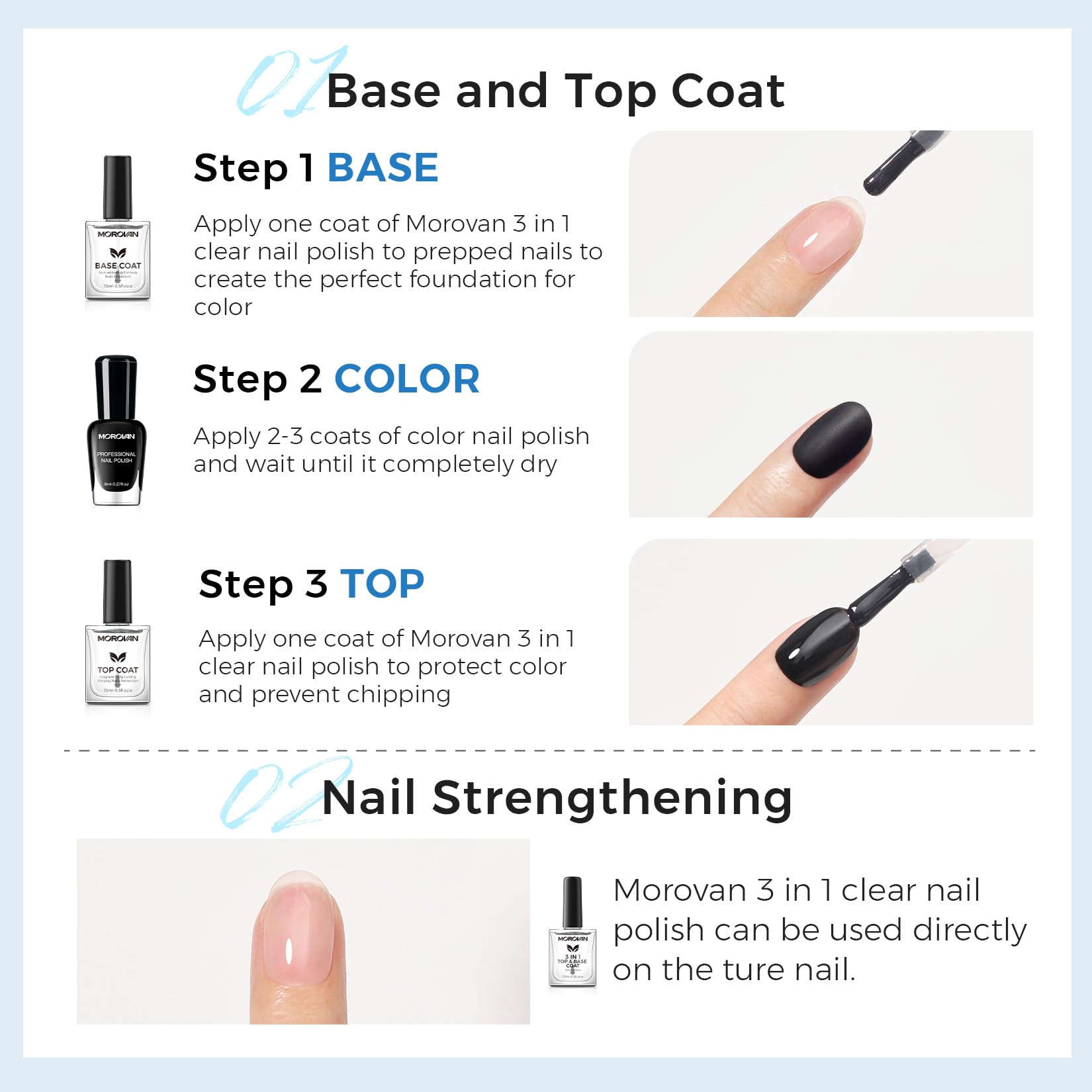 Morovan Base Coat packaging close-up for convenient daily use