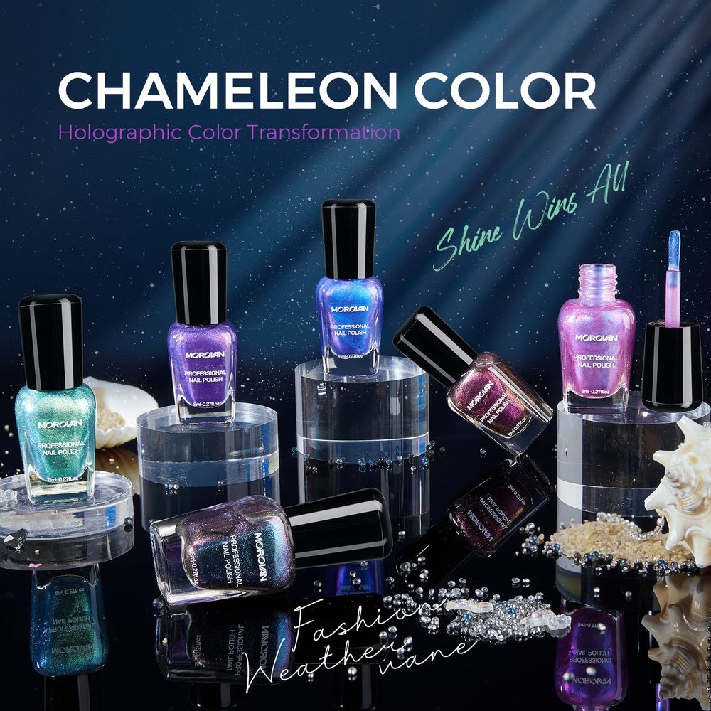 Morovan holographic aurora glow shifts under light for dynamic looks.