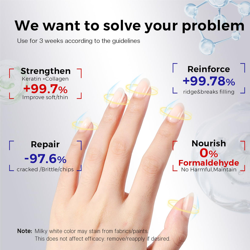 Morovan hardener ridge filler applied for a smoother nail surface