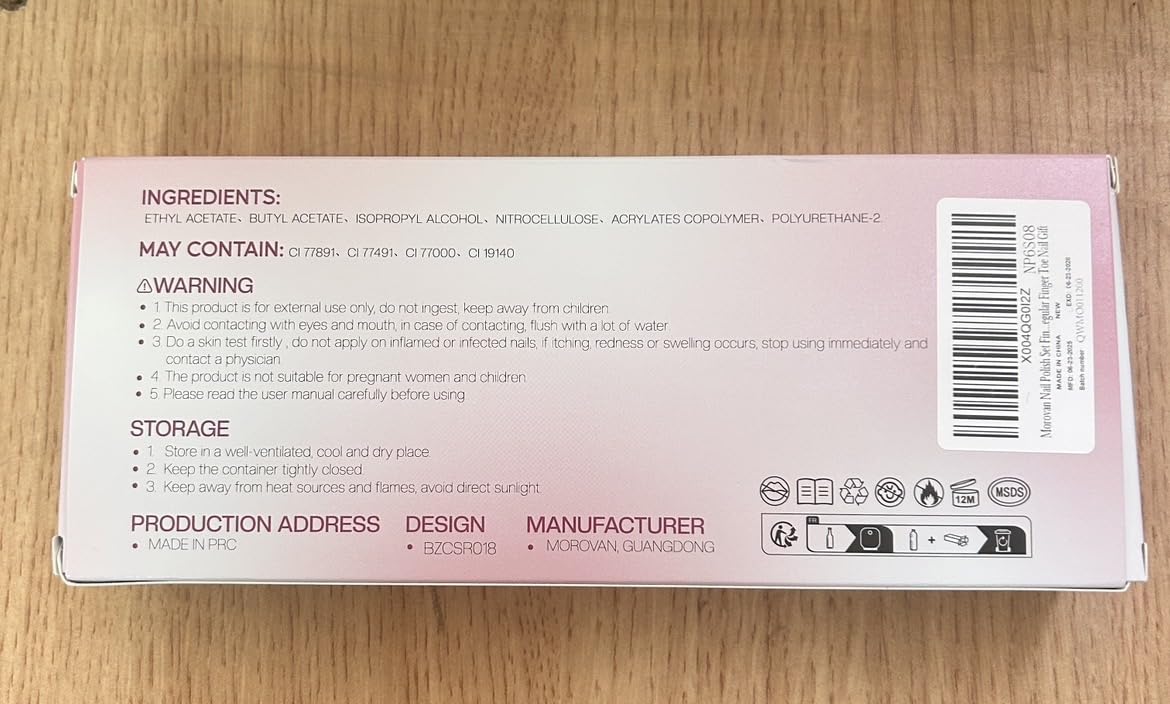 Morovan low odor toxin-free formula gentle on nails.