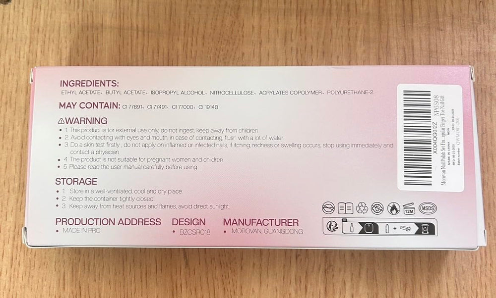 Morovan low odor toxin-free formula gentle on nails.