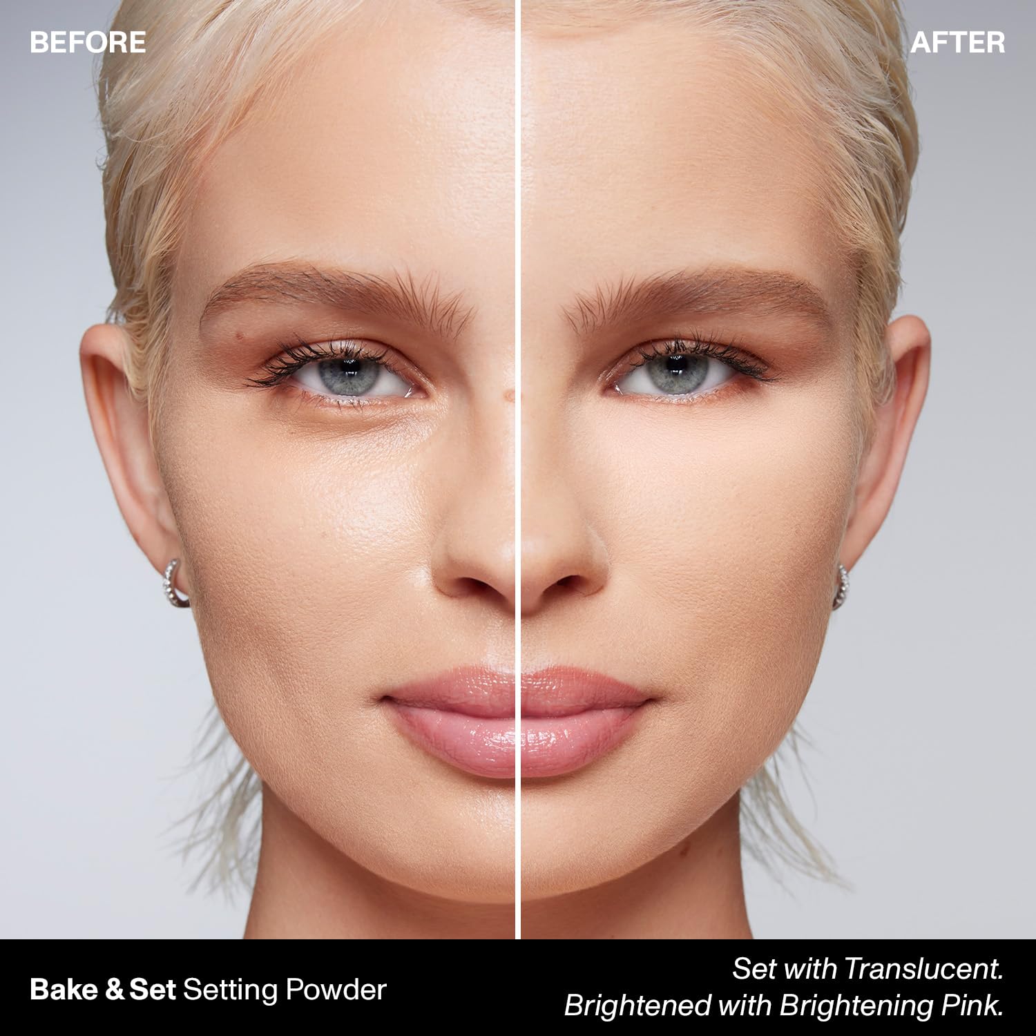 MORPHE Bake & Set powder brush application demonstrates easy setting for long wear.