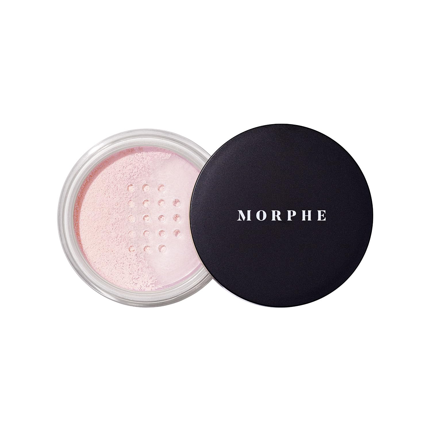 MORPHE Bake & Set powder packaging highlights talc-free formula for a light, natural finish.