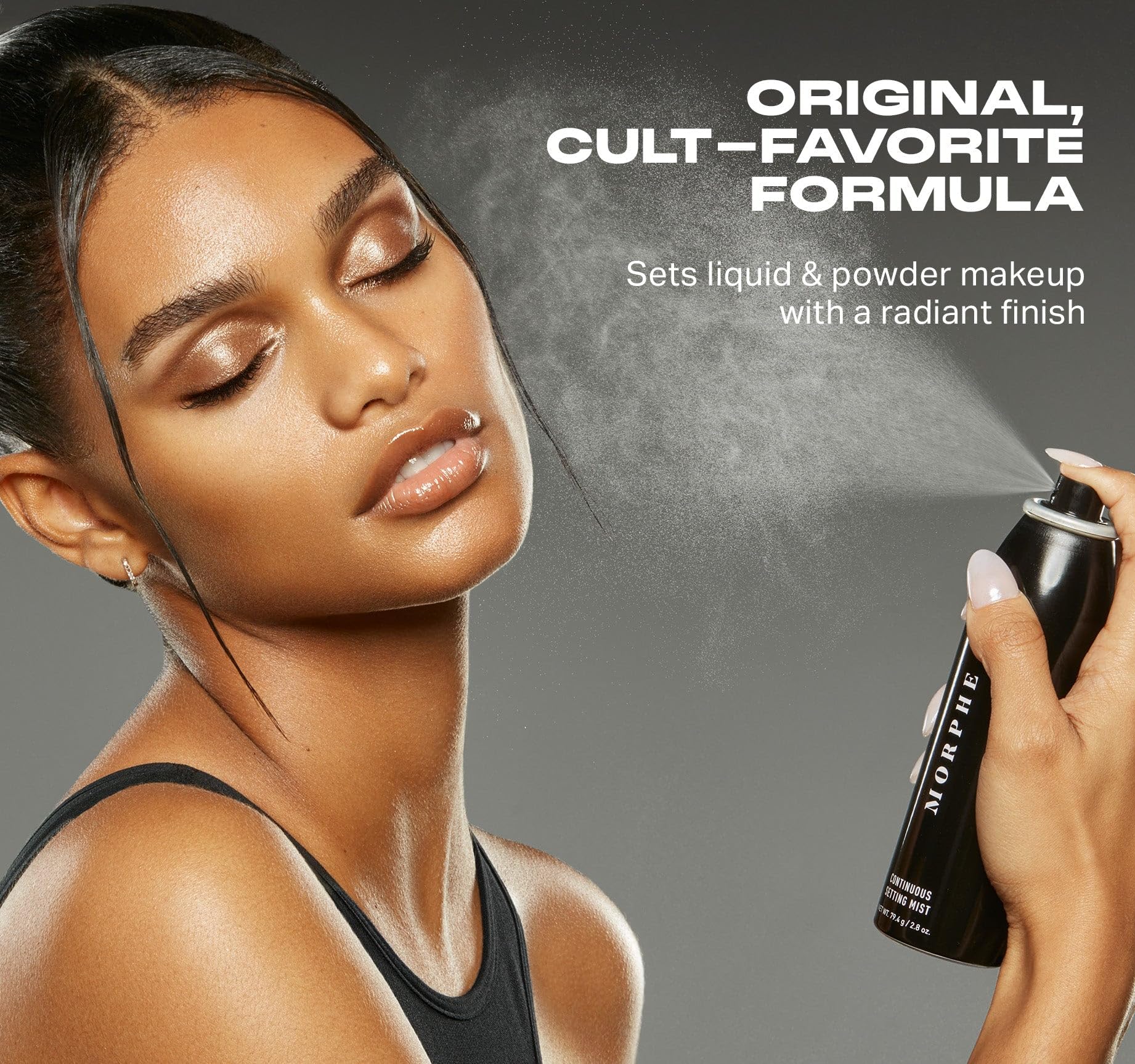 MORPHE setting mist reveals vitamin E and B5 ingredients for skin nourishment