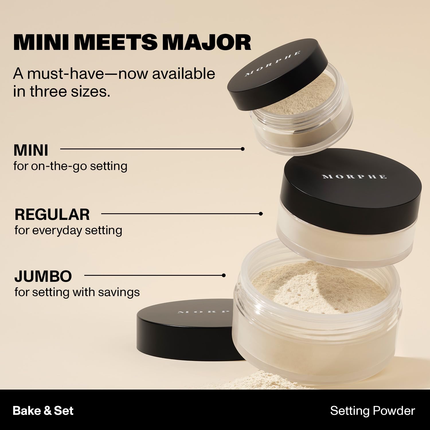 MORPHE Jumbo Bake & Set packaging designed for easy on-the-go use