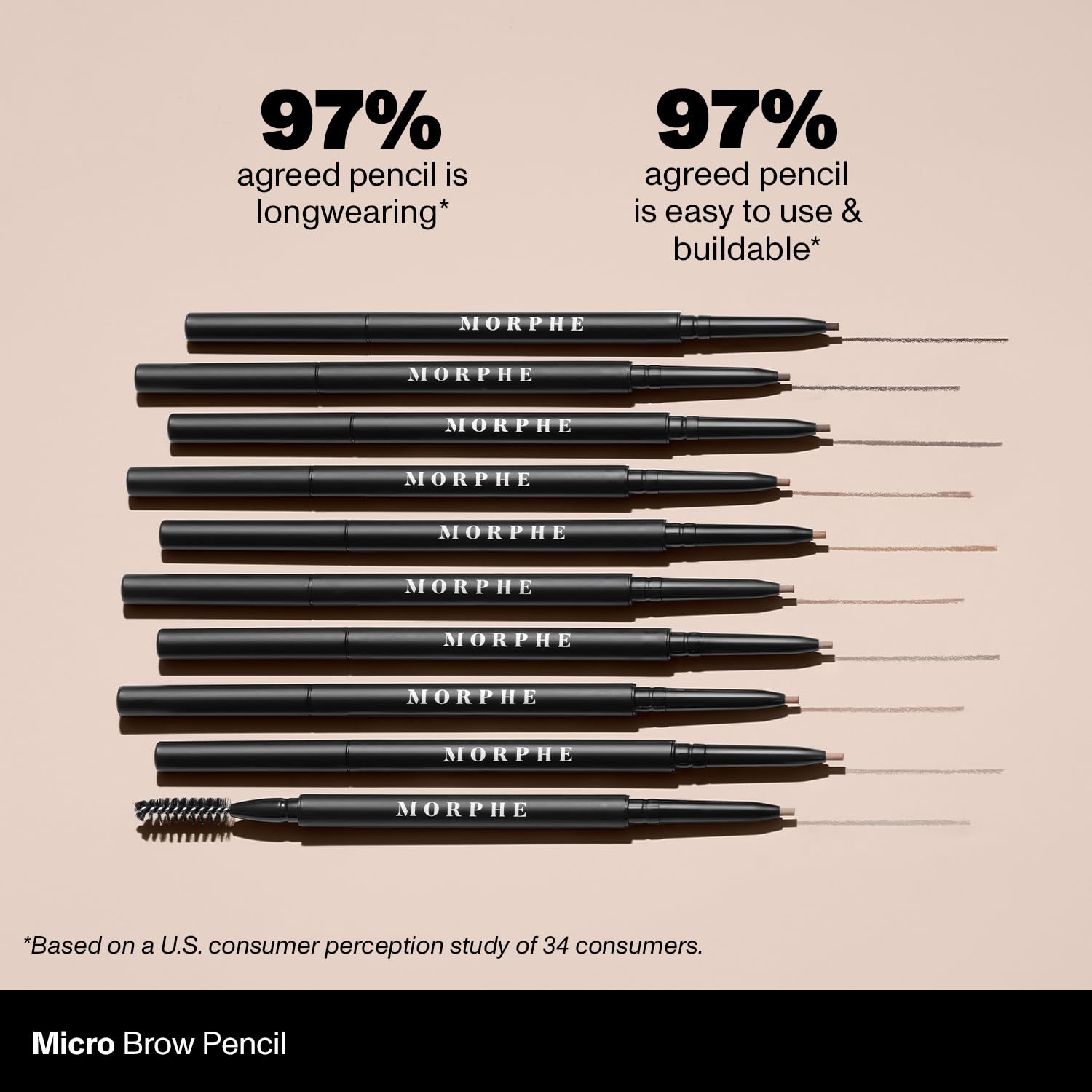 Morphe Micro Dual Eyebrow Pencil Latte packaging for travel