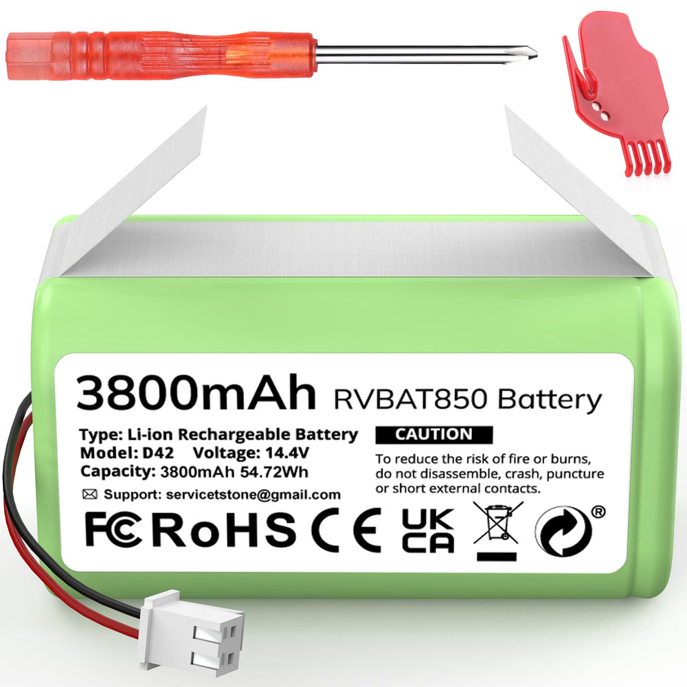 Morpilot RVBAT850 battery front view for Shark vacuum, extending runtime.