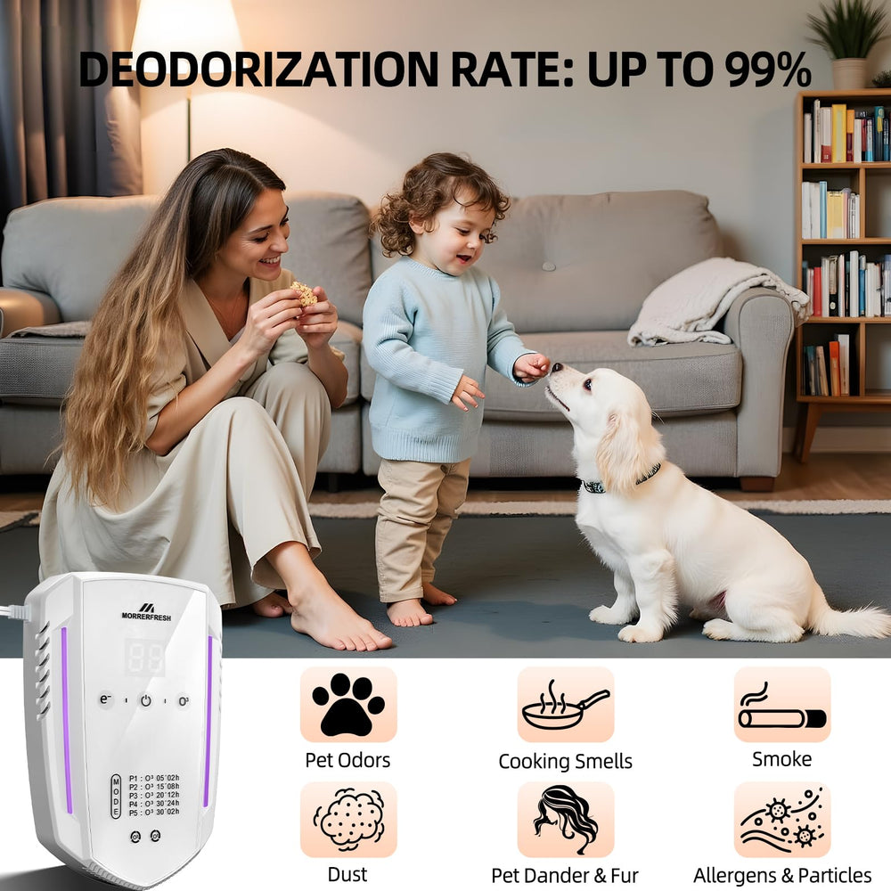 Morrerfresh compact plug-in unit fits discreetly in walls or outlets.