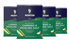 Morton canning and pickling salt 4lb four-pack front view for home preserving