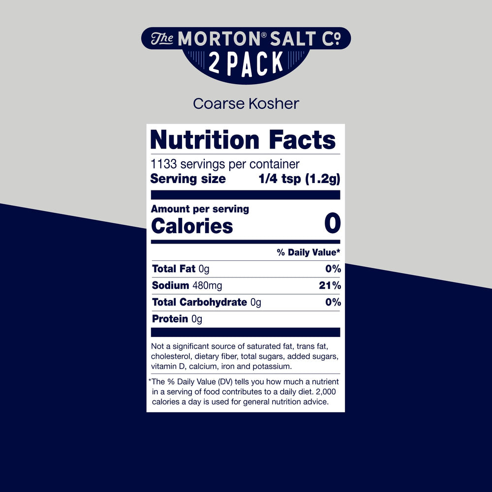 Morton coarse kosher salt for brining and rubs, showing versatile use