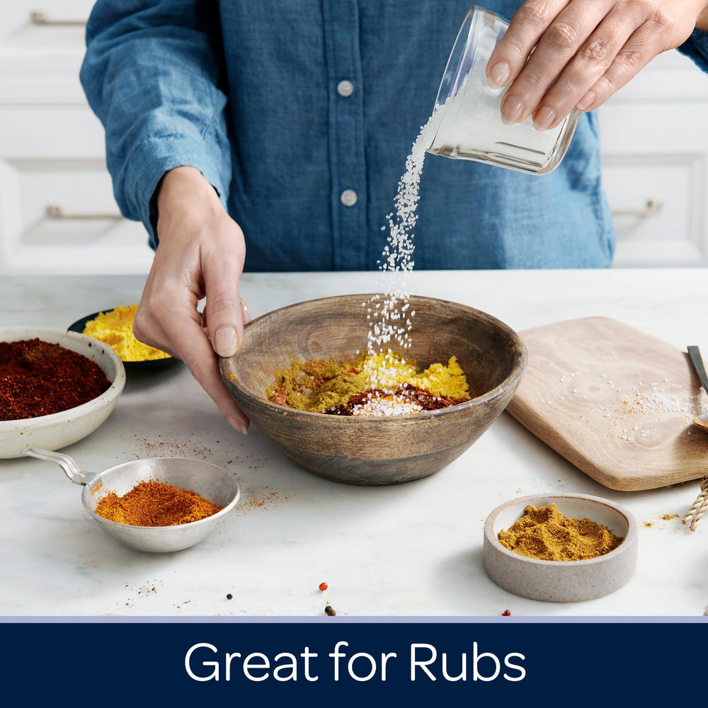 Morton Coarse Kosher Salt on grill and rubs for robust taste.