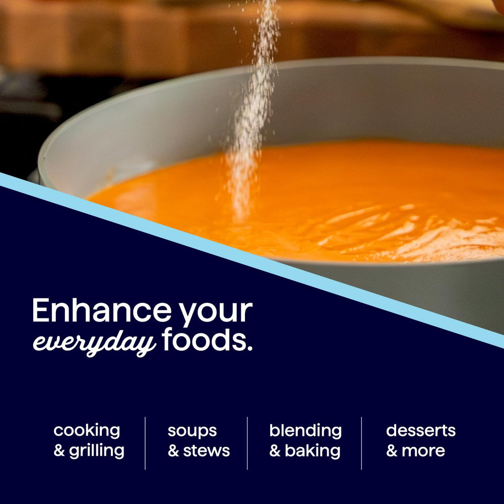 Morton Fine Sea Salt measuring scoop for precise seasoning.