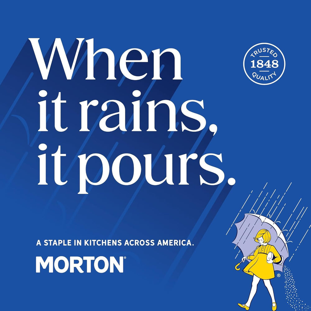 Morton Himalayan Pink Salt on a kitchen scene highlighting trusted pantry staple.
